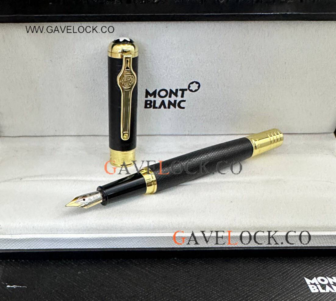 Clone Montblanc Great Characters Muhammad Ali Black-Gold Fountain Pen